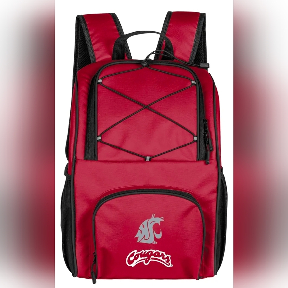 Logo Brands NCAA 24-Can Flex Backpack Cooler-WASHINGTON STATE COUGARS